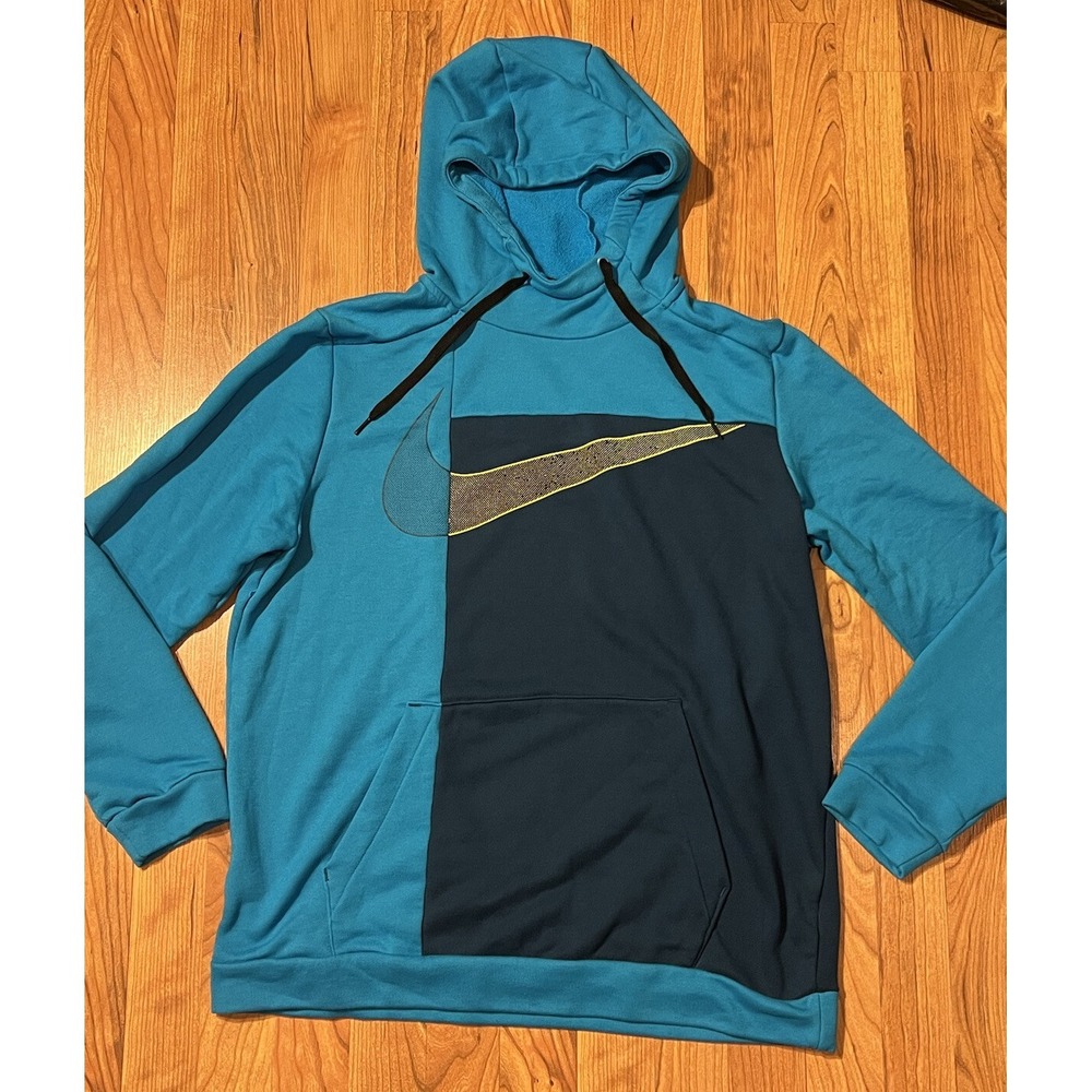 Nike Mens Dri Fit Fleece Training‎ Pullover Hoodie Navy blue Large CJ6683-410
